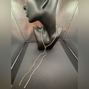 Elegant Gold and CZ Lariat